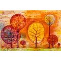 QUADRO ALBERI COI COLORI DELL'AUTUNNO - QUADRI DI NATURA E PAESAGGIO - QUADRI