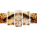 5-PIECE CANVAS PRINT INDIAN DREAM CATCHER - PICTURES FENG SHUI - PICTURES