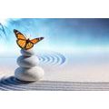 SELF ADHESIVE WALLPAPER BALANCE OF STONES WITH A BUTTERFLY - SELF-ADHESIVE WALLPAPERS - WALLPAPERS