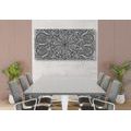 CANVAS PRINT MANDALA WITH AN ABSTRACT NATURAL PATTERN IN BLACK AND WHITE - BLACK AND WHITE PICTURES - PICTURES