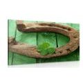 CANVAS PRINT HORSESHOE AND A FOUR-LEAF CLOVER FOR GOOD LUCK - STILL LIFE PICTURES - PICTURES