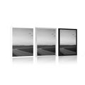 POSTER ENCHANTING SUNSET IN BLACK AND WHITE - BLACK AND WHITE - POSTERS