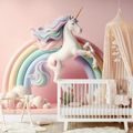 FOTOTAPETA PASTELOVÝ JEDNOROŽEC V DÚHE - DETSKÉ TAPETY - TAPETY