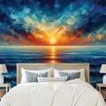 SAMOLEPÍCÍ FOTOTAPETA DRAMATICKÝ ZÁPAD SLUNCE NAD OCEÁNEM - TAPETY VÝCHOD A ZÁPAD SLUNCE - TAPETY