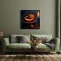 WANDBILD HALLOWEEN-KÜRBIS IM HALBDUNKEL - HALLOWEEN- UND HORROR-BILDER - BILDER