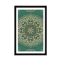 POSTER WITH MOUNT MANDALA ON A TURQUOISE BACKGROUND - FENG SHUI - POSTERS