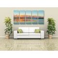 5-PIECE CANVAS PRINT LAKE AND SUNSET - PICTURES OF NATURE AND LANDSCAPE - PICTURES