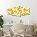 TABLEAU EN 5 PARTIES – LIGNES ABSTRAITES JAUNES - PEINTURES VINTAGE ET RÉTRO - TABLEAUX