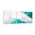 5-PIECE CANVAS PRINT MODERN BLUE ABSTRACTION - ABSTRACT PICTURES - PICTURES