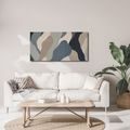 TABLEAU SUR TOILE – ABSTRACTION MODERNE AUX TONS NATURELS - IMAGES FORMES ABSTRAITES - TABLEAUX