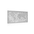 CANVAS PRINT MAP IN BLACK AND WHITE - PICTURES OF MAPS - PICTURES