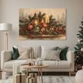 CANVASTAVLA ADVENTSSTILLEBEN MED LJUS - JUL- OCH VINTERTAVLOR - TAVLOR