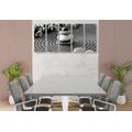 5-PIECE CANVAS PRINT PYRAMID OF ZEN STONES  IN BLACK AND WHITE - BLACK AND WHITE PICTURES{% if product.category.pathNames[0] != product.category.name %} - PICTURES{% endif %}