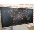 CANVAS PRINT BLACK AND WHITE WORLD MAP - PICTURES OF MAPS - PICTURES