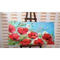 CANVAS PRINT RED POPPIES IN A FIELD - PICTURES FLOWERS - PICTURES