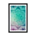 POSTER MIT PASSEPARTOUT MANDALA IN PASTELLFARBEN - FENG SHUI - POSTER