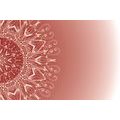 SELF ADHESIVE WALLPAPER WHITE MANDALA ON A BURGUNDY BACKGROUND - SELF-ADHESIVE WALLPAPERS - WALLPAPERS