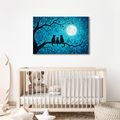 WANDBILD KATZEN IM MONDSCHEIN - HALLOWEEN- UND HORROR-BILDER - BILDER