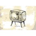 TAPETA RETRO TELEWIZOR - TAPETA W STYLU VINTAGE I RETRO - TAPETY