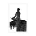POSTER MEDITATION OF A WOMAN IN BLACK AND WHITE - BLACK AND WHITE - POSTERS
