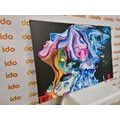 CANVAS PRINT COLORED SILHOUETTE OF A WOMAN'S FACE - ABSTRACT PICTURES - PICTURES