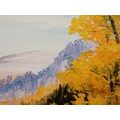 CANVAS PRINT OIL PAINTING OF A MOUNTAIN LAKE - PICTURES OF NATURE AND LANDSCAPE - PICTURES