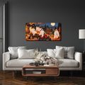 QUADRO SU TELA – FANTASMI AUTUNNALI CON ZUCCHE - QUADRI HALLOWEEN E HORROR - STAMPE E QUADRI