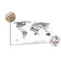 DECORATIVE PINBOARD BLACK AND WHITE MAP WITH A BLUE CONTRAST - PICTURES ON CORK - PICTURES