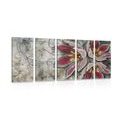 5-PIECE CANVAS PRINT FLOWERS WITH PEARLS - ABSTRACT PICTURES - PICTURES