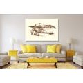 CANVAS PRINT RETRO PLANE - VINTAGE AND RETRO PICTURES - PICTURES