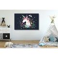 CANVAS PRINT CUTE UNICORN - CHILDRENS PICTURES - PICTURES