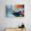 CANVAS PRINT A BOAT ON A DESERTED LAKE - PICTURES LAKES - PICTURES