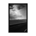 POSTER ROAD IN THE MIDDLE OF THE DESERT IN BLACK AND WHITE - BLACK AND WHITE - POSTERS