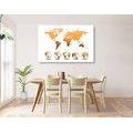 CANVAS PRINT GLOBES WITH A WORLD MAP - PICTURES OF MAPS - PICTURES