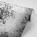 WALLPAPER BLACK AND WHITE SYMBOL OF THE TREE OF LIFE - BLACK AND WHITE WALLPAPERS - WALLPAPERS