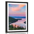 AFFICHE AVEC MONTURE LAC AU COUCHER DU SOLEIL - NATURE - AFFICHES