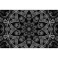 CANVAS PRINT HYPNOTIC MANDALA IN BLACK AND WHITE - BLACK AND WHITE PICTURES - PICTURES