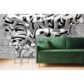 WALLPAPER GRAY STREET ART INSCRIPTION WITH SPRAYS - WALLPAPERS STREET ART - WALLPAPERS