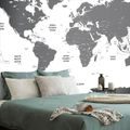 SELF ADHESIVE WALLPAPER WORLD MAP WITH INDIVIDUAL STATES IN GRAY COLOR - SELF-ADHESIVE WALLPAPERS - WALLPAPERS