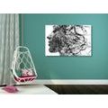 CANVAS PRINT WOMAN WITH ABSTRACT ELEMENTS - BLACK AND WHITE PICTURES - PICTURES