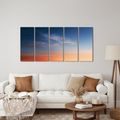 TABLEAU EN 5 PARTIES – CIEL DU SOIR EN COULEURS - TABLEAUX LEVER ET COUCHER DE SOLEIL - TABLEAUX