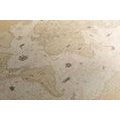 CANVAS PRINT MAP IN BEIGE DESIGN - PICTURES OF MAPS - PICTURES