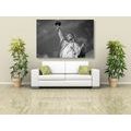 CANVAS PRINT STATUE OF LIBERTY IN BLACK AND WHITE - BLACK AND WHITE PICTURES - PICTURES