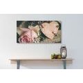 WANDBILD ROSE UND HERZ IM VINTAGE-DESIGN - VINTAGE- UND RETRO-BILDER - BILDER