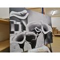 CANVAS PRINT ELEGANT CALLA FLOWERS IN BLACK AND WHITE - BLACK AND WHITE PICTURES - PICTURES