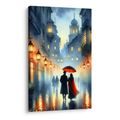 WANDBILD LIEBESPAAR IM REGEN ZWISCHEN HISTORISCHEN GEBÄUDEN - BILDER VON MENSCHEN - BILDER