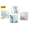 CANVAS PRINT SET DELICATE STILL LIFE WITH AN ANGEL - SET OF PICTURES - PICTURES