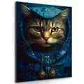 WANDBILD BLAU-GOLDENE KATZE - WANDBILDER MIT DEN HERRSCHERN DES TIERREICHS - BILDER