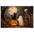 QUADRO SU TELA – GATTO DI HALLOWEEN CON ZUCCA - QUADRI HALLOWEEN E HORROR - STAMPE E QUADRI