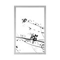 POSTER WITH A FLORAL THEME - BLACK AND WHITE - POSTERS